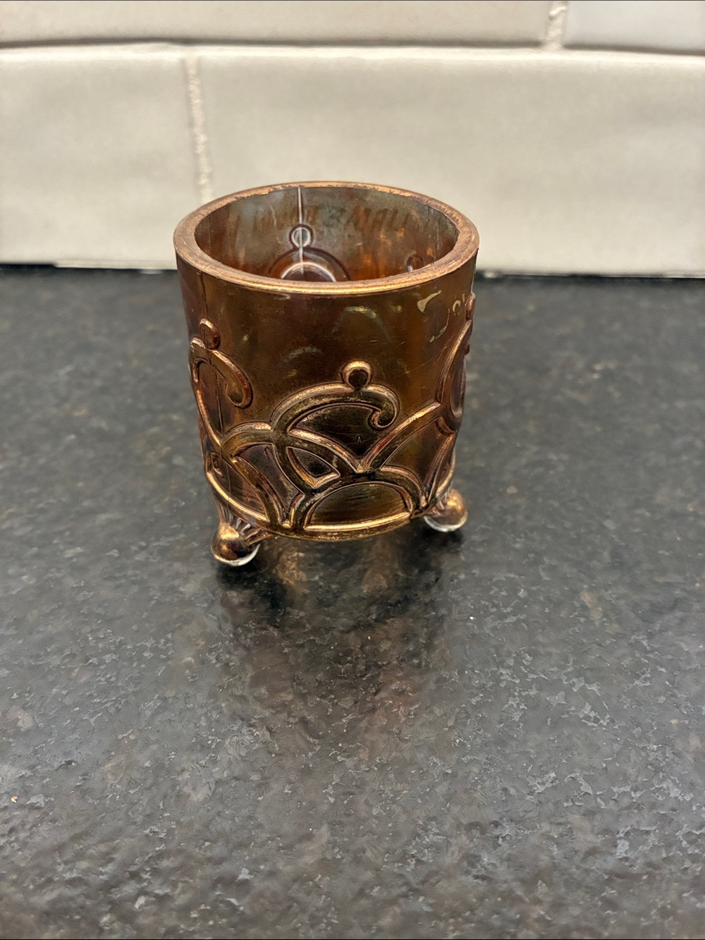 Westmoreland Glass Toothpick Holder with Embossed Design